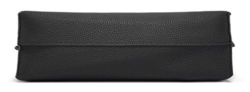 Dreubea Women's Soft Faux Leather Tote Shoulder Bag from, Big Capacity Tassel Handbag - color: Black