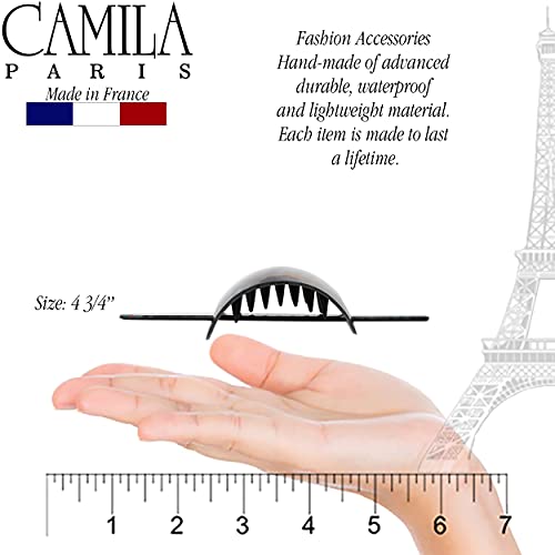 Camila Paris CP3243 French Hair Bun Holder Cover Cap Hair Updo, Turquoise, Hair Pin Thru, Strong Hold Grip Hair Clips for Women, No Slip and Durable Styling Girls Hair Accessories, Made in France - color: Turquoise