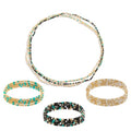 African Waist Beads For Women Colorful 3PCS Layered Belly Body Chain Beach Bikini Waist Jewelry Body Accessories For Women - style: 3 Layered Bead-Gold mixed Black