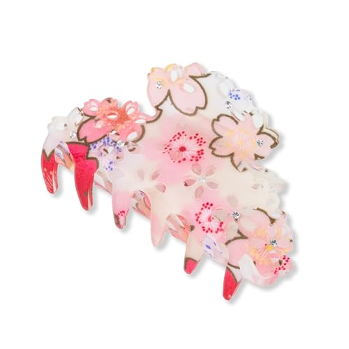NOREN SAKURA Hair Claw Clips, Vance Clip for Bundled Thick Hair, Banana Hair Ornament for Women and Girls (182SAKURA medium Pink) - color: 182SAKURA medium / Pink