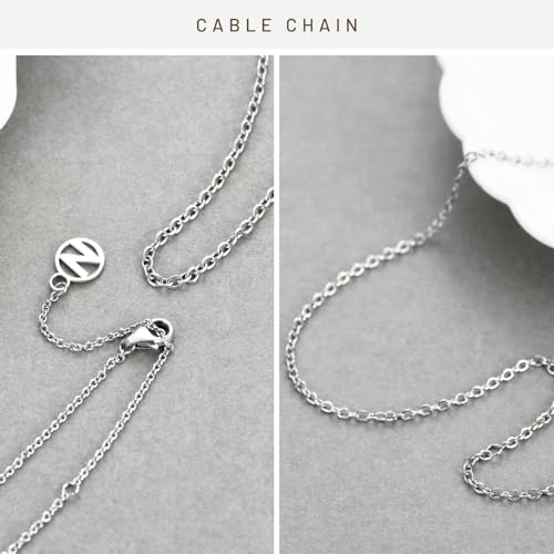 NOKMIT Solid 925 Sterling Silver Bracelets for Women, Dainty Interlocking Circles Cubic Zirconia Adjustable Chain Bracelet, Trendy Stackable Link Bracelets, Simple Cute Jewelry Gifts - color: Silver Cable Chain