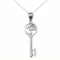 925 Sterling Silver OM/OHM Key Pendant Necklace