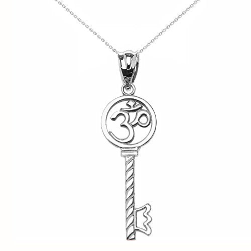 925 Sterling Silver OM/OHM Key Pendant Necklace
