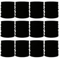 12-30 Pieces Neck Gaiters Scarf Head Wrap Headwear Balaclava Face Mask Sun Bandanas for Women Men Running,Cycling,Fishing - color: 12 Black