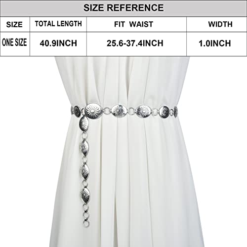 Luvatar Fashion Metal Waist Chain Belt Blouse Dress Sweater Chain Belt… - color: Silver-53