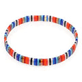 Sonateomber Tila Flat Beaded Stretch Bracelets for Women, Trendy Unique Colorful Square Beads Handmade Stack Bracelet Friendship Accessories Fashion Jewelry Gift - color: Red blue