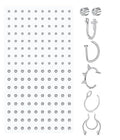 MODRSA Fake Nose Stud Fake Nose Ring Stud Fake Nose Piercing Fake Lip Ring Fake Earrings Stud Silver Gold Fake Cartilage Helix Earring Clip on Earring Hoop Fake Eyebrow Ring Fake Bridge Piercing - color: G1-Mix fake piercings- silver
