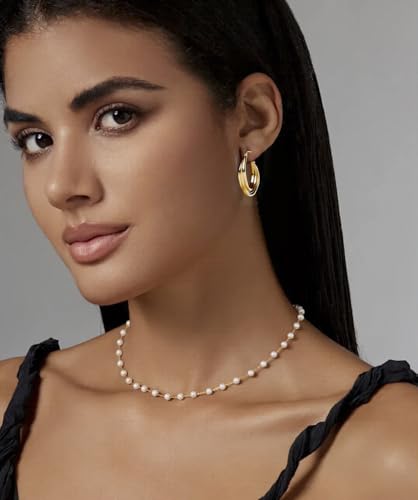 Golden Hoop Earrings For Women The Twisted Close-Fitting Hoop Shape Is Crafted With Gold-Plated Material And S925 Silver Pins Light Luxury Elegant Unique And Minimalist Style - color: Gold