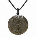 Obsidian Tree of Life Necklaces Orgonite Healing Crystal Stone Pendant Necklace for Spiritual Healing and Meditation Energy Talisman Sacred for Men Women - color: Gold Sheen Obsidian