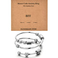 Morse Code Rings for Women, Stainless Steel Spinner Ring Fidget Rings for Anxiety Ring Morse Code Rings Inspirational Gifts Jewelry Women Birthday Graduation Gifts for Best Friends - style: 26 BFF