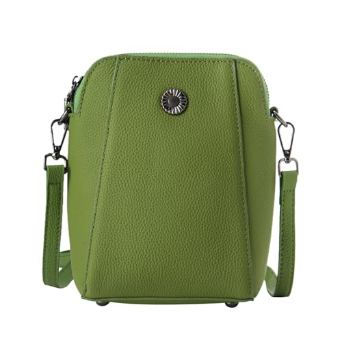 Genuine Leather Small Crossbody Bags for Women | Lightweight Shoulder Purse, Designer Handbag with Adjustable Strap, Casual Travel Everyday Bag - color: Green-new