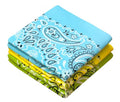 Classic Paisley Bandanas - 3 Pack Gift Set, 100% Cotton, 22x22 Inches - color: Green Yellow Blue