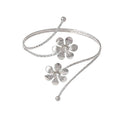 Dainty Arm Cuff Bracelet for Women Gold/Silver Adjustable Upper Arm Cuff Layered Bangle Bracelet Open Knot Bracelet Summer Beach Charm Fashion Jewelry - color: Flower