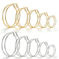 9 Pairs Small Gold/Silver Hoop Huggie Earrings Set for Women, 14K Gold Plated Chunky Hoop Small Earring Hypoallergenic Thick Open Lightweight Chunky Hoop Earrings Jewelry for Gifts - color: 5Gold5Silver