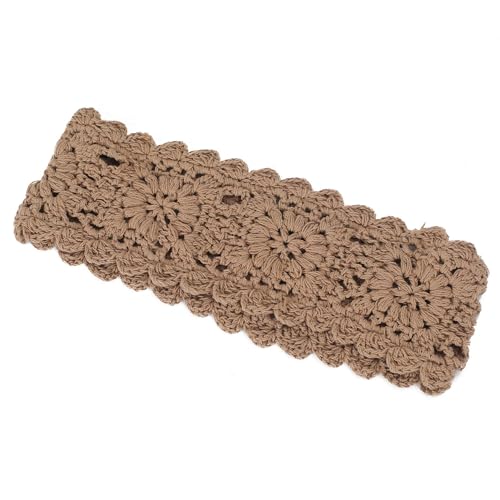 ZLYC Women Headband Handmade Crochet Knit Boho Flower Hair Bands (Crochet Khaki) - color: Crochet Khaki