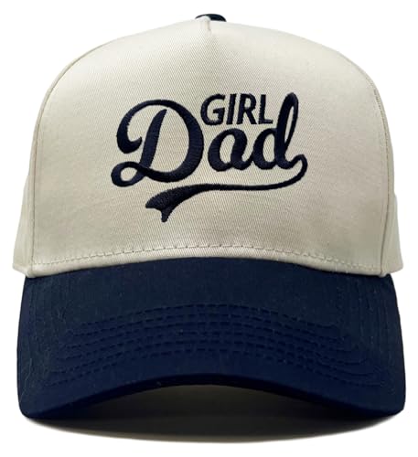 Funky Junque Vintage Canvas Snapback Hat - Adjustable 2 Tone Cap for Men Women - Put It On My, Cowboy, Girl Dad, Funny - color: Girl Dad - Navy/Beige