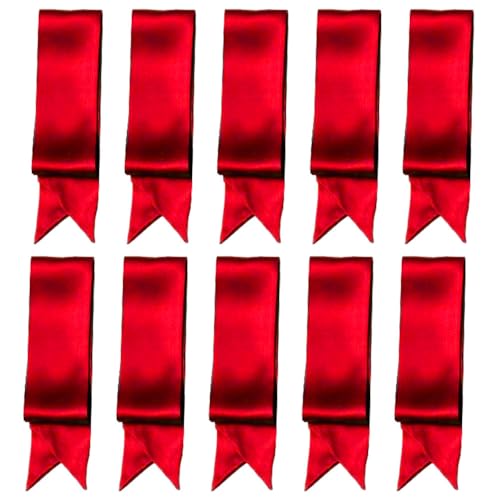 10 Pcs Long Thin Small Skinny Scarf Satin Neck Tie Ribbon Choker for Women Girls - color: Red