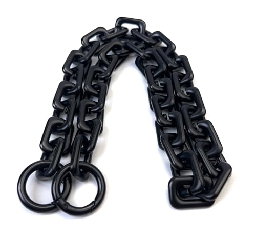 VersaKits 23.62'' Matte Black Heavyweight Chunky Purse Chain Strap | Premium Zinc Alloy Luxury-Inspired Design Wear-Resistant Finish Easy Clip-On Installation DIY Bag Upgrades - color: Matte Black, size: 23.62''(60cm)