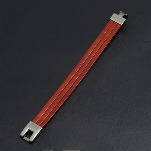 Long tiantian Leather Wrap Bracelet for Men Vintage Brown Leather Cuff Bracelet Adjustable Minimalist Western Style Wristband Casual Fashion Jewelry Gift for Him - color: red