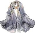 MINIDORA Lightweight Scarves for Women Elegant Floral Pattern Scarf Shawls Sunscreen Head Shawls - color: Style 1-gray