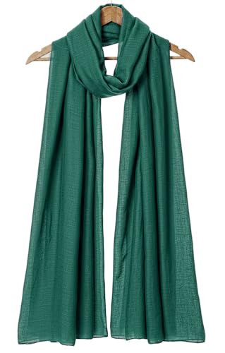 woogwin Women's Cotton Scarves Lady Light Soft Fashion Solid Scarf Wrap Shawl - color: Forestgreen