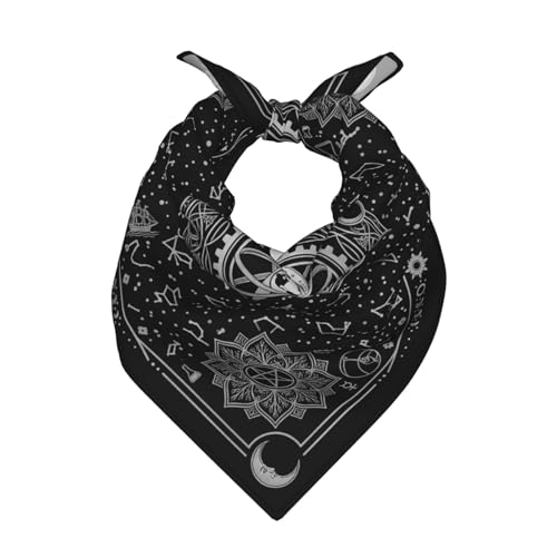 Head Scarf Hair Neck Scarves for Women Fashion Silk Satin Purse Bag Scarfs Handbags Bandana Neckerchief - color: Black Moon Celestial