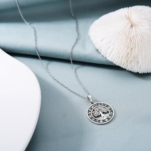 Sterling Silver Scottish Thistle/Cross/Tree of Life/Shamrock/Lotus/Rose Necklace for Women Cross Rose Flower Lotus Flower Pendant Jewelry Gifts for Women Wife Girlfriend Girls Mom Daughter - color: Tree of Life Coexist