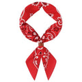 27.5 Inches Western Bandana Scarf With Leather Scarf Buckle, 100% Cotton Neck Scarf for Men Cowboy Scarves - color: Red