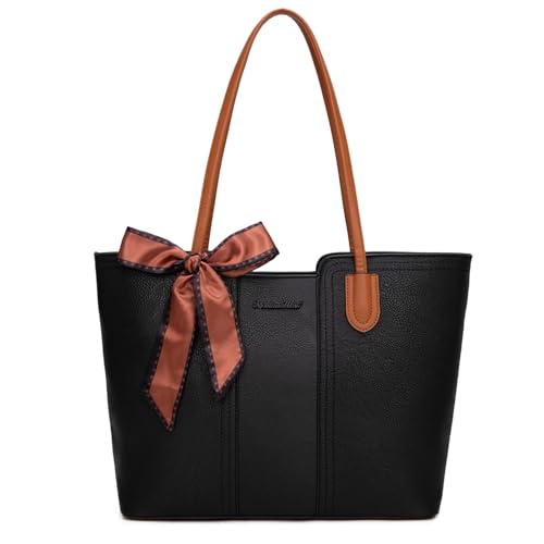 Montana West Tote Bags for Women Top Handle Satchel Purses - color: Jet Black