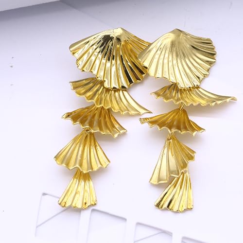 Gold/Silver Shell Dangle Earrings for Women Seashell Drop Dangle Earrings Ocean Beach Earrings Summer Jewelry - color: Big Shell