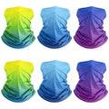 Geyoga 6 Pieces Summer UV Protection Cooling Neck Gaiter Face Clothing Neck Gaiter Mask Scarf Sunscreen Breathable Bandana - color: Gradient Color