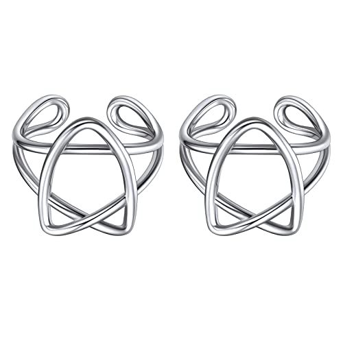 ChicSilver 925 Sterling Silver Ear Cuffs Non-Piercing Cartilage Earrings: Various Styles, Conch Cuffs (with Gift Box) - style: K: Star Cuff