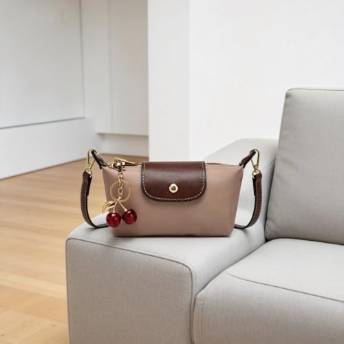 Dreubea Womens Chic Mini Bag Convertible Crossbody & Top-Handle Handbag for Everyday Elegance - color: Khaki