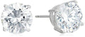 Amazon Essentials Plated Sterling Silver Cubic Zirconia Stud Earrings (Round & Princess) - color: White/Platinum, size: 8.5 mm, style: Round Cut