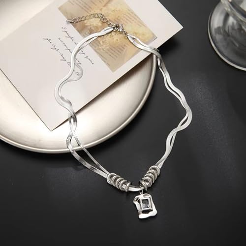 Gold Necklaces for Women Gifts - 14K Gold Plated Necklace for Women Necklaces for Her Tiny Fashion Jewelry for Teens，for Women Friends Jewelry Gifts，Necklace Gold Jewelry Birthday Gifts - style: Double white gemstone necklace