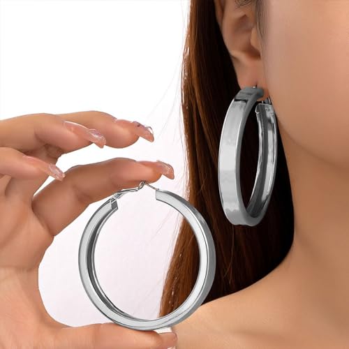 Large Hoop Earrings Lightweight Chunky Earrings for Women Chunky Earrings Big Hoop Earrings for Wedding - style: Hoop-S-01