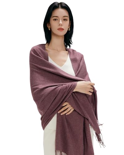 maamgic Women's Winter Scarf Soft Warm Scarf for Women Cozy Shawl Wraps for Women Lightweight Pashmina Style Wrap - color: Solid Reddish Brown