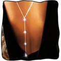YONAMIX Back Chain for Backless Dress Body Jewelry for Women | Long Back Necklace Body Chains Accessories - color: A Silver