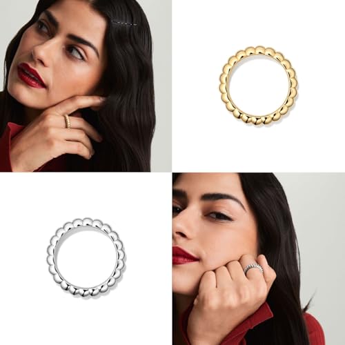 NOKMIT 14K Gold Filled Chunky Statement Rings for Women Cute Puffy Dome Croissant Thumb Band Non Tarnish Comfort Fit Size 5-10 - color: B-Gold