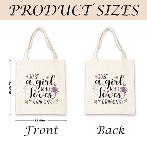 Canvas Tote Bag Aesthetic for Women,Reusable Canvas Cute Shoulder Bag for Grocery, Shopping, Beach & Daily Use - color: Dragon 1