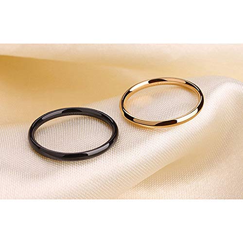 INENIMARTJ 2mm Thin Titanium Stainless Steel Knuckle Stacking Midi Rings,Stackable Dome Band Finger Ring Set for Women Men,5Pcs Simple Stylish Polished Wedding Ring Size 6-11 - size: 6