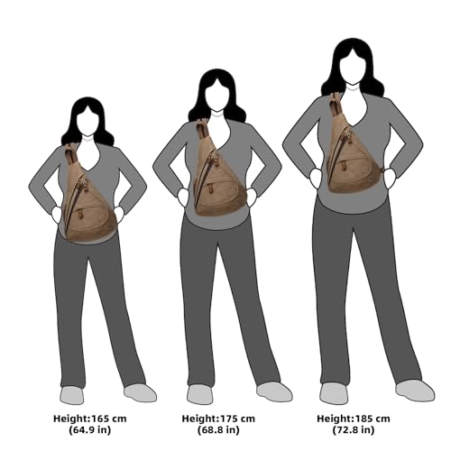 KL928 Canvas Sling Bag - Small Crossbody Backpack Shoulder Casual Daypack Rucksack for Men Women(Large Version,Brown) - color: Canvas-brown