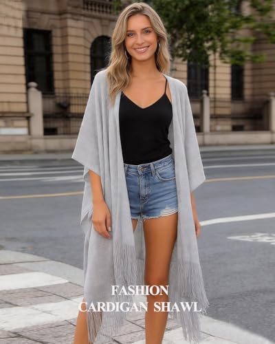 Sparkle Metallic Evening Shawls for Women formal Party Dresses Beach Travel Cardigan Shawl Wrap for Swimsuit - color: A-silver