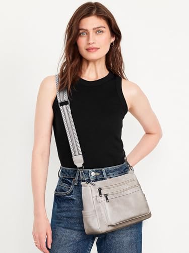 Bluome Crossbody Purses for Women, Medium Large Faux Leather Crossbody Bags Lightweight Sling Bag Shoulder Handbags - color: Light Grey, size: Medium 7L