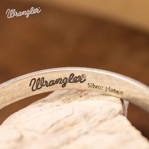 Montana West Wrangler Cuff Bracelet for Women Western Turquoise Adjustable Open Bangle Silver Plated Carved Floral Cowgirl Country Jewelry - color: Silver-Turquoise