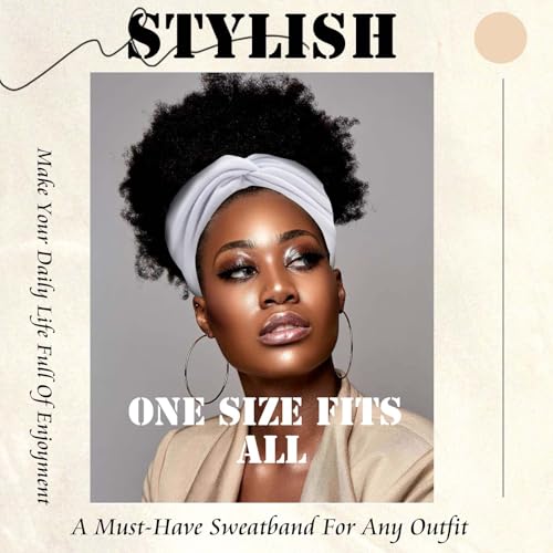 4 Pack Bandana Headbands for Women Large Turban Head Wraps Wide Headband Knotted Criss Cross Head Band Scarf Cute Hairband Workout Hair Wrap Turban Headband for Women’s Hair - color: Style 113