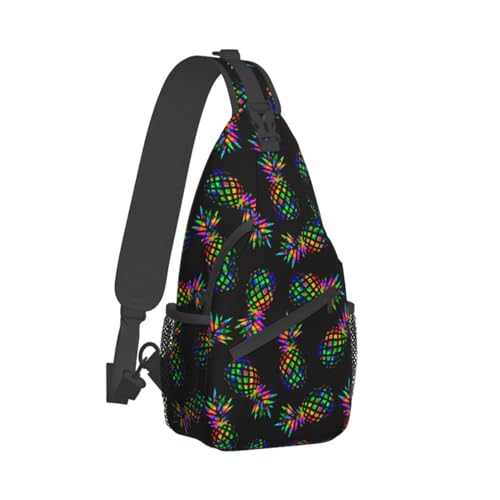 Sling Backpack For Men Hiking Daypack Crossbody Shoulder Bag Travel Chest Pack | Hiking - color: Pineapple