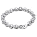 Dankadi 925 Sterling Silver Classic Round Cable Wire Link Bracelet Women Cuban Curb Oval Belcher Link Chain 5.9 to 9 in For Men 24k Gold Plated Cuff Jewelry Gift - color: 8.5MM Silver, size: 5.9 inch