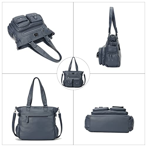 KL928 Large Purses for Women Shoulder Bag Tote Handbags Stylish Vegan Leather Hobo Bags Ladies, A-Black-4 | Large - color: Z-peacock Blue