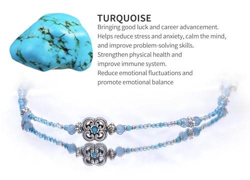 Damanse Beaded Glasses Chain,Eyeglass & Sunglass Strap For Women Stylish - color: Boho Turquoise
